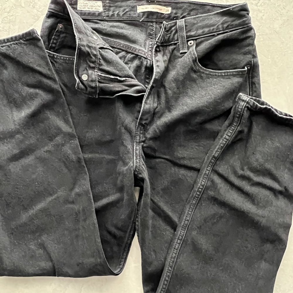LEVI'S Premium 70s High Slim Straight Black Jeans sz 28